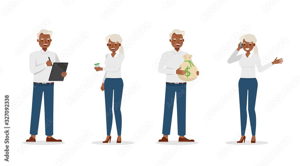 Obraz premium business people working in office character vector design. no54