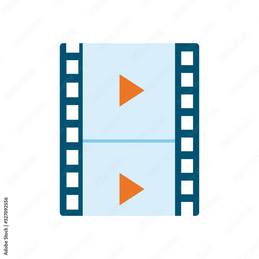 Isolated movie strip flat style icon vector design