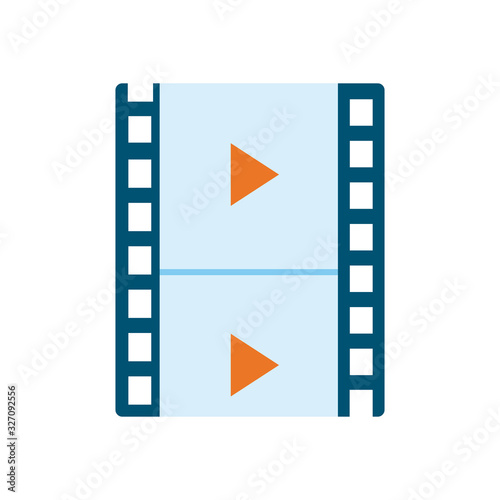 Fototapeta Naklejka Na Ścianę i Meble -  Isolated movie strip flat style icon vector design