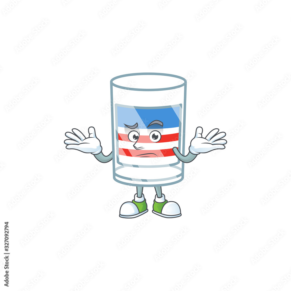 A comical Grinning USA stripes glass cartoon design style A comical Grinning USA stripes glass cartoon design style