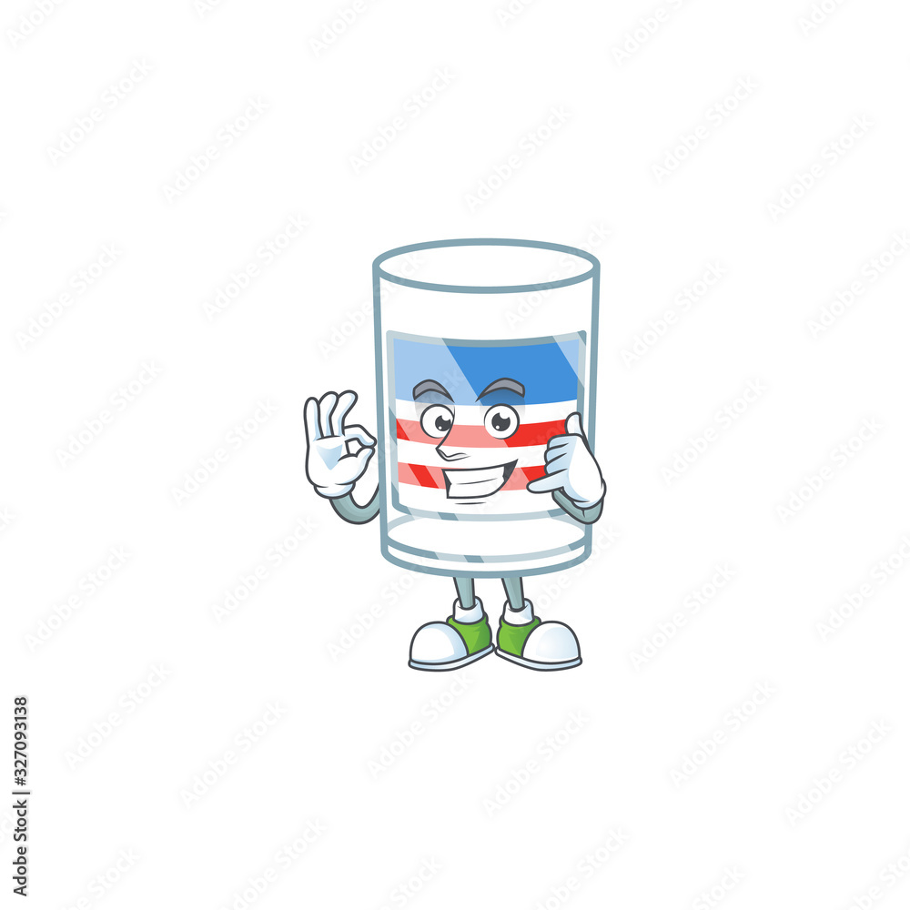 Call me funny USA stripes glass mascot picture style