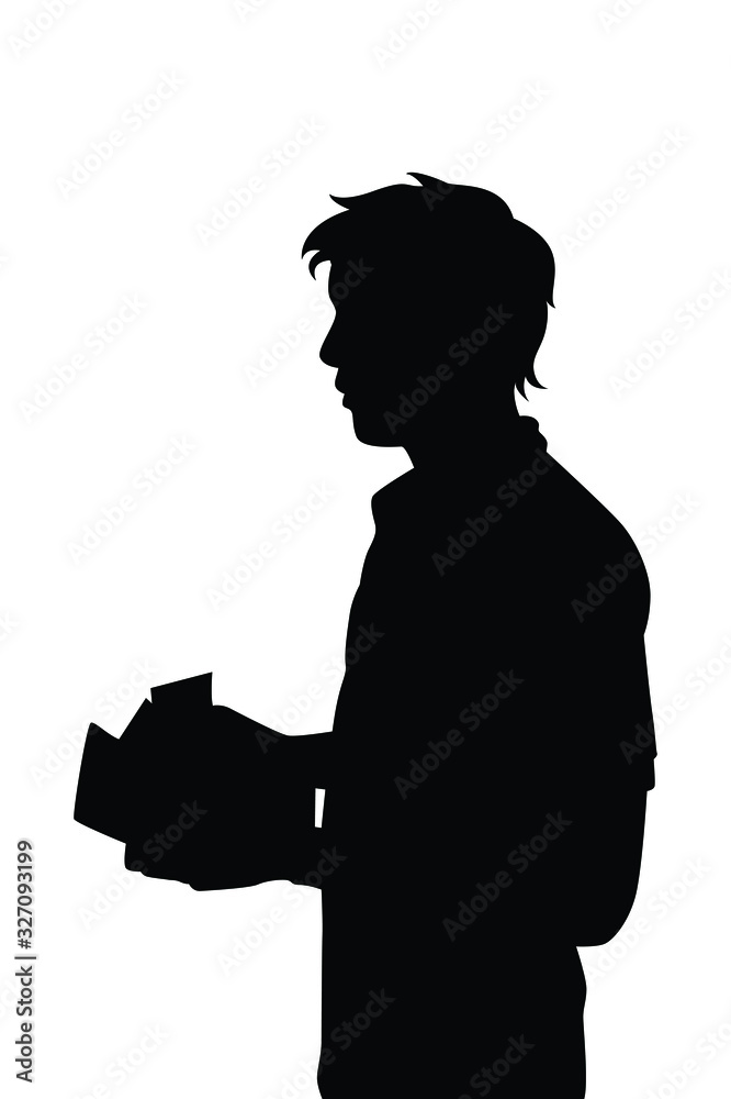 Young man silhouette vector