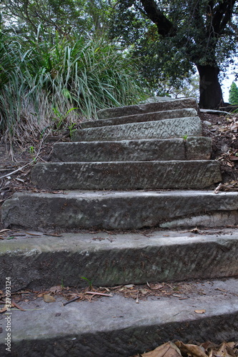 Stairs in Sydney Botanical Gardens NSW Australia on a nice warm sunny morning
