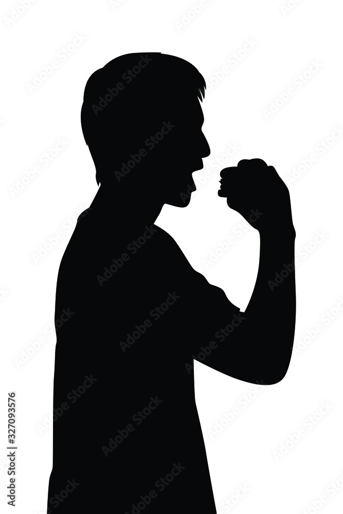 Eating man silhouette vector