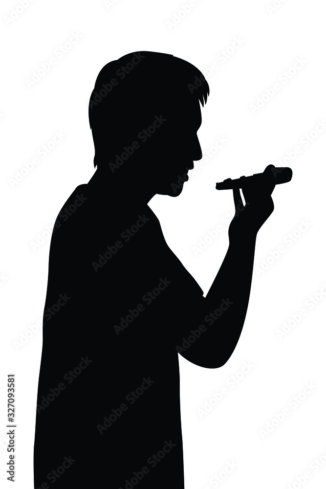 Eating man silhouette vector