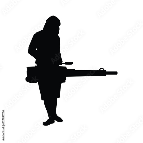 Man with mosquito spray machine silhouette