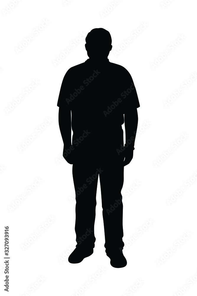 Standing man silhouette vector 