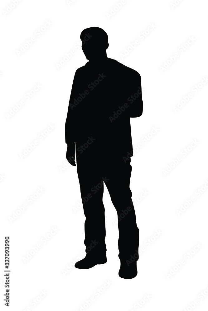 Standing man silhouette vector Standing man silhouette vector