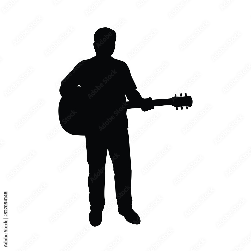 Male guitar player silhouette vector Male guitar player silhouette vector