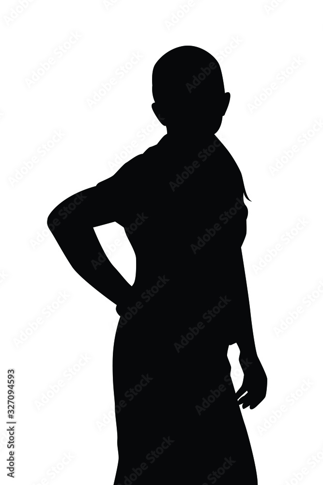 Standing woman silhouette vector Standing woman silhouette vector