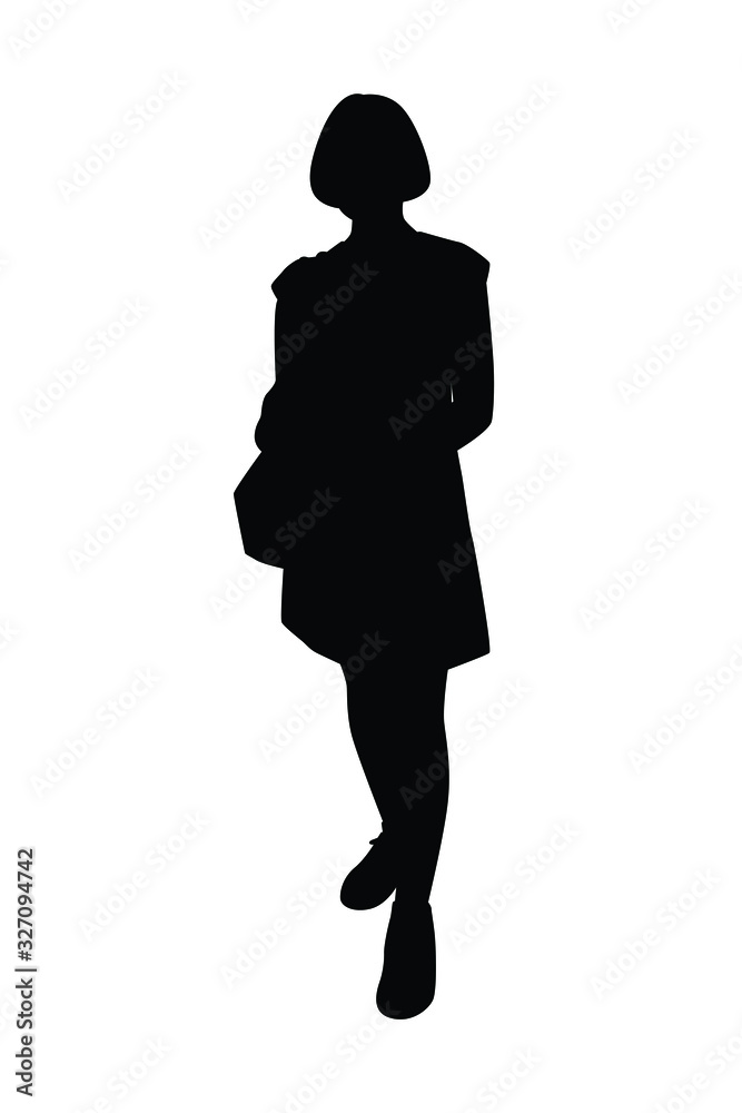 Standing woman silhouette vector