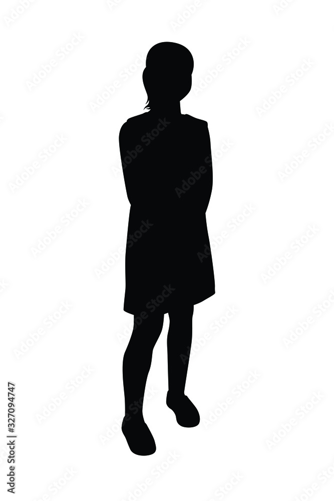 Standing woman silhouette vector