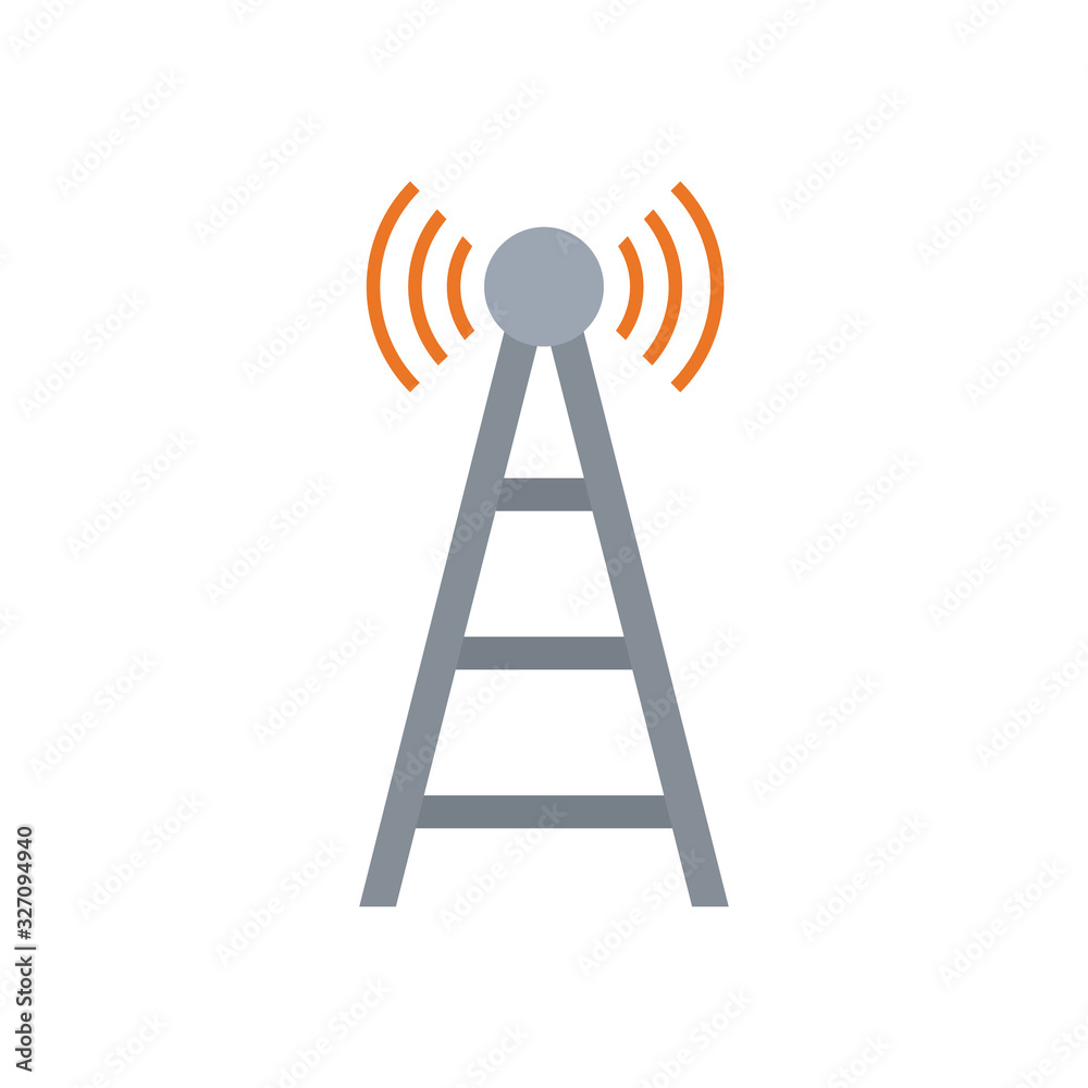 Isolated antenna flat style icon vector design Isolated antenna flat style icon vector design