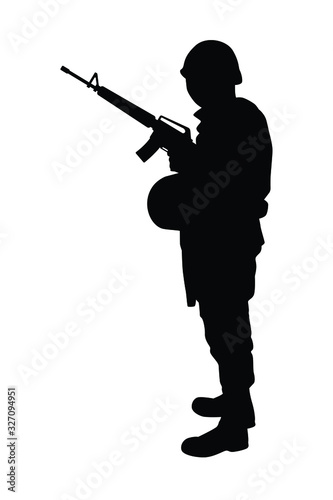 Soldier silhouette vector, Parachuting airborn