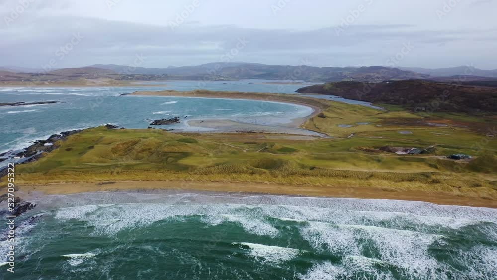 Aerial view of Cashelgolan beach and the awarded Narin Beach by Portnoo County Donegal, Ireland Aerial view of Cashelgolan beach and the awarded Narin Beach by Portnoo County Donegal, Ireland