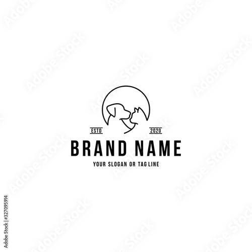 creative pet logo design vector