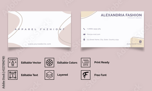 Fashion minimal, Apparel, business card design vector