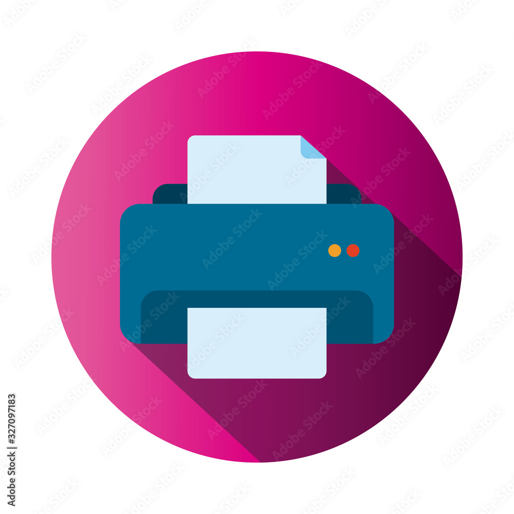 Isolated printer with data document block gradient style icon vector design Isolated printer with data document block gradient style icon vector design