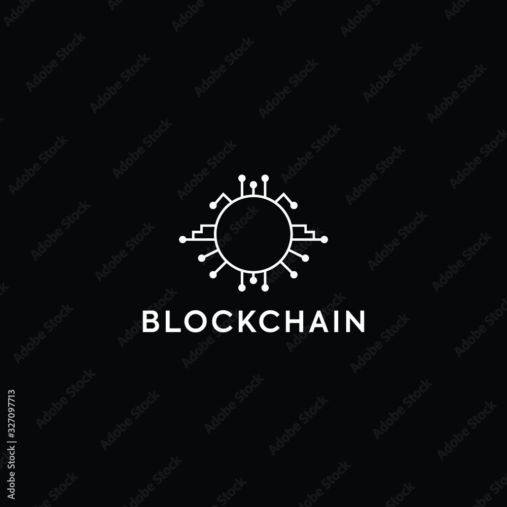 Blockchain Logo Template. Technology Vector Design. Cryptocurrency Illustration