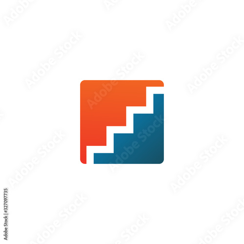 Stair icon logo design vector template