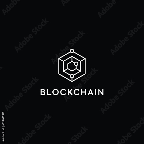 Blockchain Logo Template. Technology Vector Design. Cryptocurrency Illustration