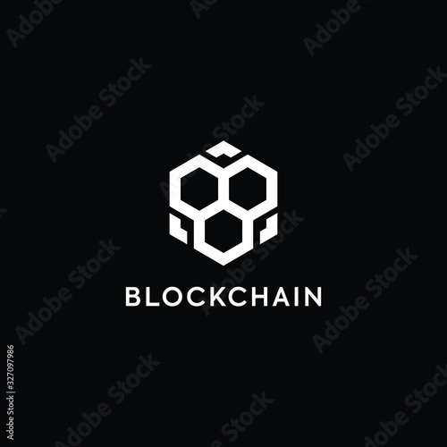 Blockchain Logo Template. Technology Vector Design. Cryptocurrency Illustration