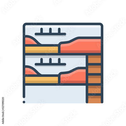Color illustration icon for dormitory hostel