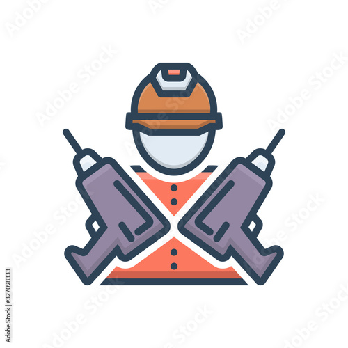 Color illustration icon for drill master perforator 