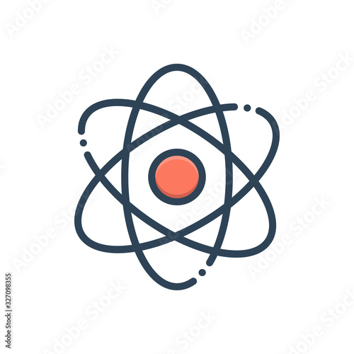 Color illustration icon for atomizing  molecules 