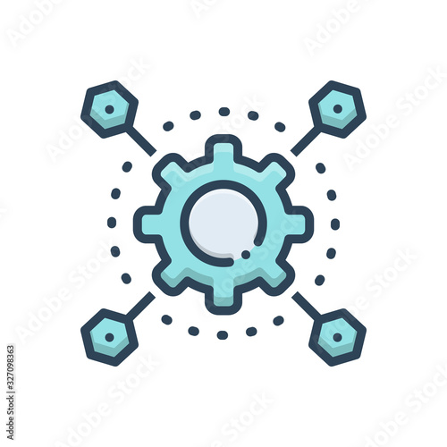 Color illustration icon for automatization 