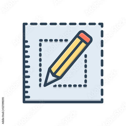 Color illustration icon for bespoke order  