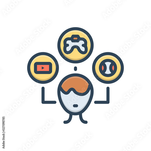 Color illustration icon for interest hobby 