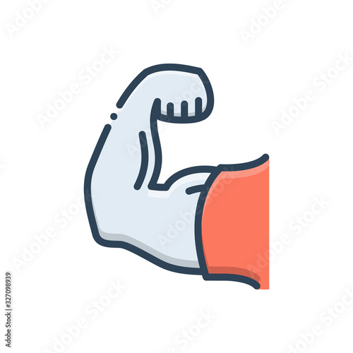 Color illustration icon for strong sturdy 