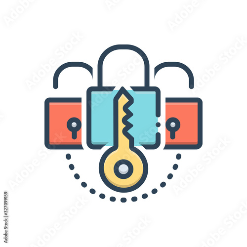 Color illustration icon for immutable 