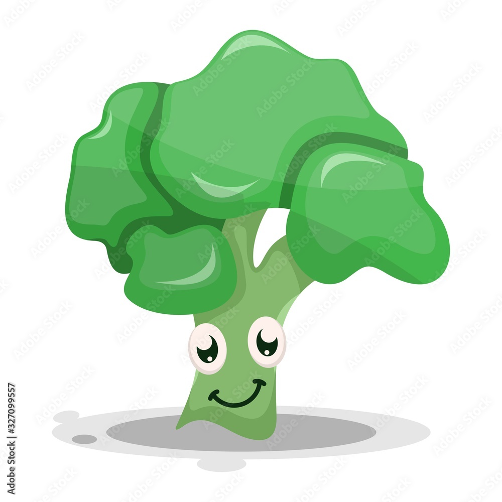 Fototapeta premium adorable broccoli mascot cartoon vector