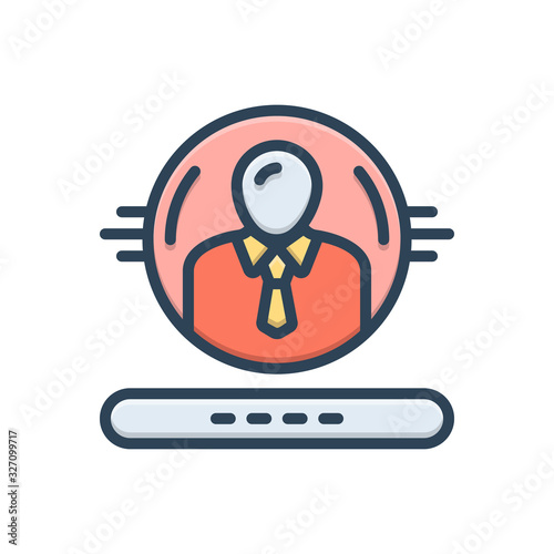 Color illustration icon for administration 