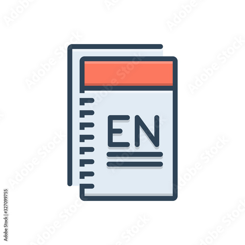 Color illustration icon for english language  