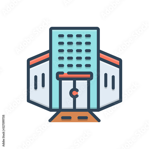 Color illustration icon for enterprise  