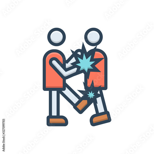 Color illustration icon for fight battle 
