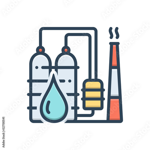 Color illustration icon for petrochemical  
