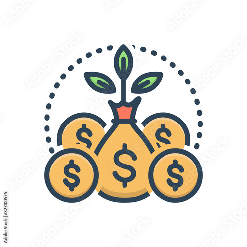 Color illustration icon for profitability 