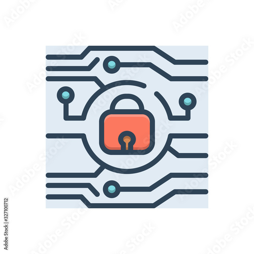 Color illustration icon for protection conservancy