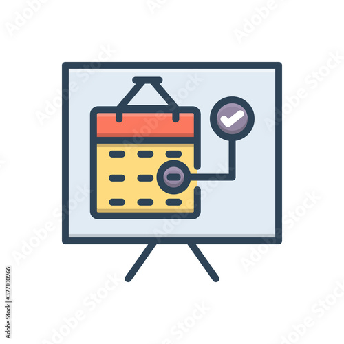 Color illustration icon for arrangement