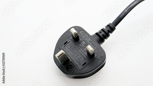 Close up the BF type Power Plug in white Background