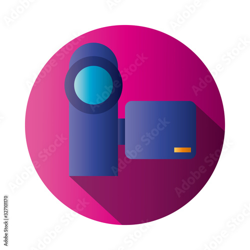Isolated videocamera block gradient style icon vector design
