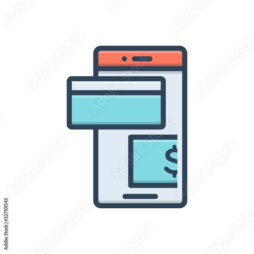 Color illustration icon for pay 