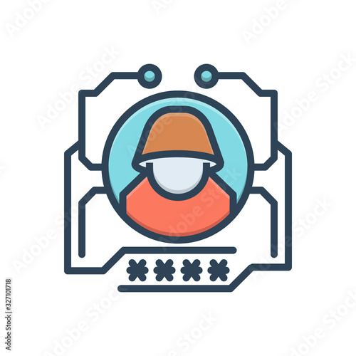 Color illustration icon for hack 