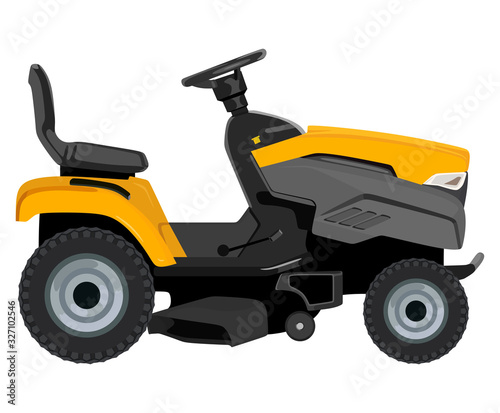 Yellow lawn mower