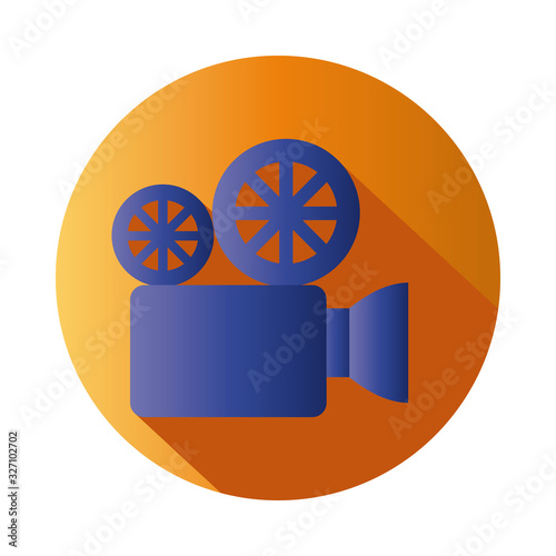 Isolated movie videocamera block gradient style icon vector design