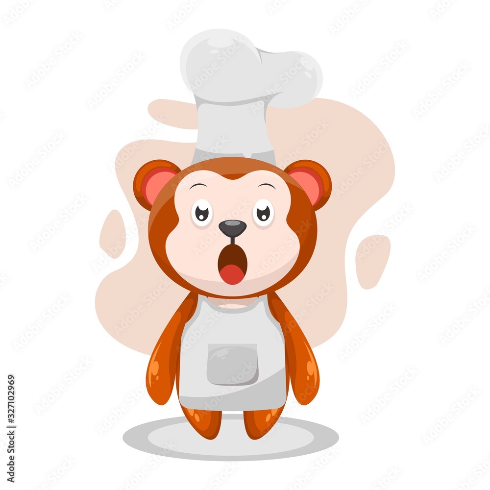 adorable monkey chef mascot cartoon vector adorable monkey chef mascot cartoon vector